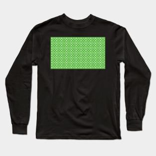 COVID 19 Pattern Green White Long Sleeve T-Shirt